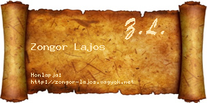 Zongor Lajos névjegykártya